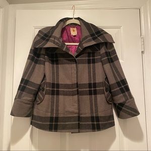 Flannel black and grey peacoat